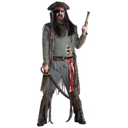 Maskworld Kostüm Zombie Pirat Kostüm, Der Fluch der sieben Meere: untoter Pirat von MASKWORLD grau S