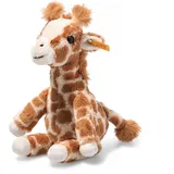 Steiff Gina Giraffe hellbraun gefleckt 23 cm, Soft Cuddly Friends aufrecht sitzend durch Granulatsäckchen, Kuscheltier Giraffe, Zootier Plüschtier, Flauschiges Safari-Tier
