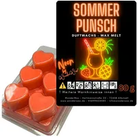 WonderWax Duftwachs WonderWax® Neon Duftwachs 6 Herzen (Sommerpunsch), Duftrichtung: Sommerpunsch