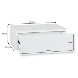CARO-Möbel Nachttisch Anne 42 x 14 x 30 cm Weiß