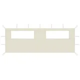 vidaXL Pavillon-Seitenwand mit Fenstern 6x2 m Creme