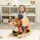 aiyaplay Kinder Schaukelpferd Baby Schaukeltier Rentier mit Schlafliedern, Sicherheitsgurt für 18-36 Monate Plüsch Braun 65 x 35 x 59 cm Aosom