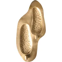 Beliani Wandkerzenhalter PENICHE Metall Gold