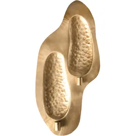 Beliani Wandkerzenhalter PENICHE Metall Gold