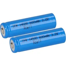 XCell 2x XCell IFR 14500 AA Solar Akku LiFePO4 3,2V 600mAh