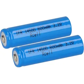 XCell 2x XCell IFR 14500 AA Solar Akku LiFePO4 3,2V 600mAh