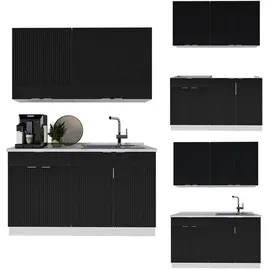 Vicco Küchenzeile Fame-Line 140 cm Schwarz/Weiß