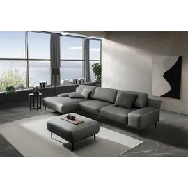 Designwerk Eckcouch Leder 3-Sitzer Grau