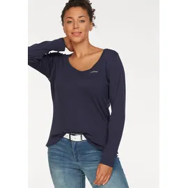 KangaROOS Langarmshirt Packung, 2er-Pack, 2 Stk. Langarm, unifarben oder meliert, Rundhalsausschnitt, blau