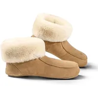 Fellhof handgemachter Hüttenpatschen aus Lammfell Hausschuh Damen Herren Unisex gefüttert Winter-Sommer Hausschuhe Naturprodukt atmungsaktiv (beige Gr. 39) - 39 EU