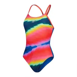 SPEEDO Damen Badeanzug ALOV FIXXBK 1PC AF, True Cobalt, Watermelon, Mandarin peel,  Harlequin Green, Sweet Purple, 38