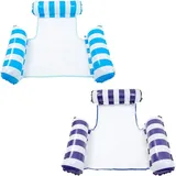 Set Mit 2 Aufblasbaren Wasserhängematten, Multifunktionale Schwimmmatratzen Für Schwimmbäder, Freizeitaccessoire Für Erwachsene Und Kinder