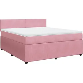 vidaXL Boxspringbett mit Matratze Rosa 180x200 cm Samt