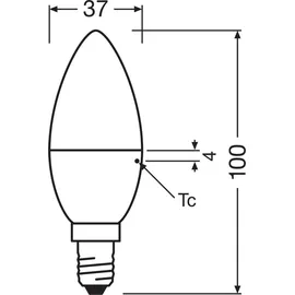 Osram LED Leuchtmittel Classic B LED-Lampe Weiß 4000 K 4 W E14 matt, FS 840 neutralweiß 4000K