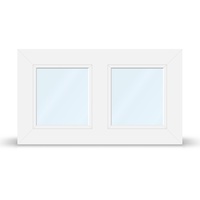 Zweiflügelige Fenster, Kunststofffenster aluplast Ideal 4000, Weiß, 885 x 510 mm, Dreh-Kipp-Öffnung, individuell konfigurieren