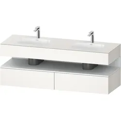 Einbauwaschtisch mit Konsolenwaschtischunterbau „Qatego“ 160 × 55 × 60 cm, mit Beleuchtung
