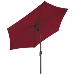Lex XL Alu Sonnenschirm Ø 2,5 m Kurbel Garten Balkon Terrasse knickbar burgundrot : Burgundrot