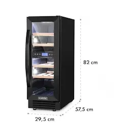 Klarstein Vinovilla 17 Built-In Duo Weinkühlschrank 53l 17 Fl. 3-Farben Glastür schwarz