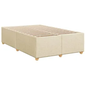 vidaXL Boxspringbett mit Matratze Creme 120x200 cm Stoff