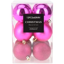 Mojawo 12tlg Weihnachtskugel Set Pink