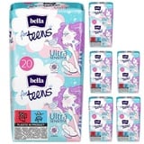 bella for teens Ultra Binden Sensitive: Ultradünne Binden Für Teenager, 6er Pack (6 X 20 Stück), Mit Flügeln ohne Duft...