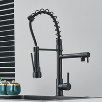 Schwarz Küchenarmatur Ausziehbar Brause 360° Edelstahl Wasserhahn Einhandmischer