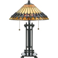 Premium Tiffany Lampe Zugschalter 57cm hoch Wohnzimmer Büro Tischleuchte