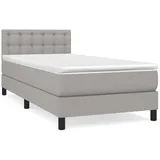 vidaXL Boxspringbett mit Matratze Hellgrau 90x200 cm Stoff