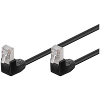 goobay CAT 5e Patchkabel 2x 90° gewinkelt, F/UTP, Schwarz