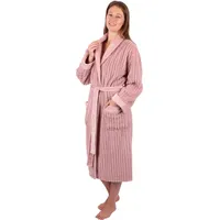 Betz Bademantel Bademantel Microfaser mit Schalkragen - MALMÖ - für Herren und Damen, Gürtel rosa L/XL