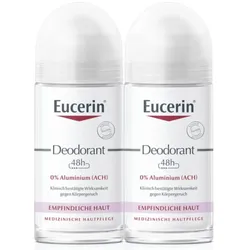 Eucerin Deodorant 48h 0% Aluminium Doppelpack  2X50 ml Flüssigkeit