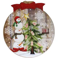 Weihnachten Holz Advent Kalender Tafel Countdown Bis Weihnachten - Schneemann