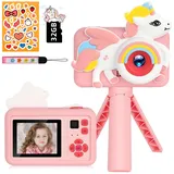 Kinderkamera Digitalkamera Kinder - 1080P Kinder-Kamera 2,0-Zoll-Bildschirm mit 32GB Karte-Fotoapparat Kinder Selfie Kamera für 3-12 Jahre丨Geburtstag丨Weihnachten丨Spielzeug (Rosa)