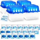 XXL Set 4x Luftentfeuchter Box mit 20 Nachfüllpacken Raumentfeuchter Feuchtigkeits-Stopper mit Granulat - Beutel (4x Box + 20x Nachfüllpack 400g)