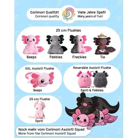 corimori Axolotl Plüschtier braun mit Hut 25cm | Tio der Wildling Axolotl | Süßes Kuscheltier