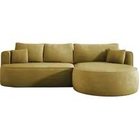 DomoHome - Moderne Ausziehbare Ecksofa FIORE Mit Schlaf-Funktion, Couch mit automatischer Auffaltung, Sofa, Schlafcouch RECHTS 284x183x82 cm Memphi... - Grün