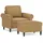 vidaXL Sessel mit Hocker Braun 60 cm Samt