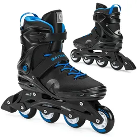 attabo Herren Cyclone Fitness Inliner Größe 41 EU ABEC-7 Räder PU 82A Halbharte TPR Schale Bremse Komfort Stabilität Dreifache Anpassung Langlebige Materialien, Schwarz/Blau