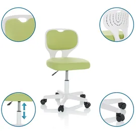 HJH Office KIDDY TOP W Stoff Drehstuhl, mitwachsend, Grün,