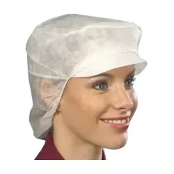 Papstar Kappen mit Schirm und Haarnetz 12209 , 1 Packung = 50 Kappen, weiss