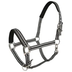 Equinate Halfter Oakley doppelt verstellbar mit Polsterung Warmblut Grau-Schwarz