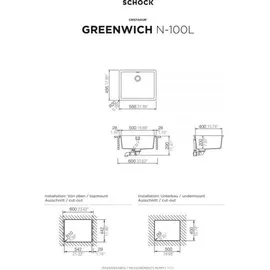 Schock Greenwich N-100L Flächenbündig Magma + Excenterbetätigung