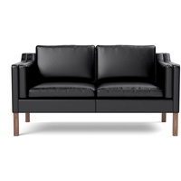 Mogensen 2212 Sofa, walnuss geölt / leder primo 88 schwarz