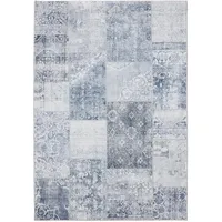 benuta Vintage-Teppich, Blau, Kunststoff, Vintage, Rechteckig, 60x120 cm Oeko-Tex® Standard 100, in verschiedenen Größen erhältlich, rutschfeste Unterfläche, waschbar, Teppiche - Böden, Teppiche, Vintage-Teppiche