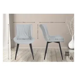 CLP 2er Set Stühle Brady grau/Kunstleder