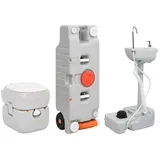 vidaXL Tragbare Campingtoilette mit Waschbecken und Wasserbehälter