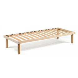 Dmora Quadratische und eine halbe Bettbasis Amira, Orthopädische Unterlage mit Holzlatten, 100% Made in Italy, Cm 120x190h31