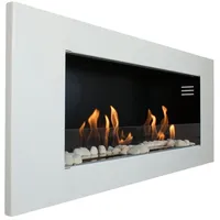 Kaminbau Mierzwa Echtfeuer-Dekokamin Aurora (Luxus Royal, Brenngel & Bio-Ethanol Kamin inkl. 2 regulierbare Edelstahl Brenner), Farbwahl, Gelkamin, Ethanolkamin, Kaminofen, Wandkamin weiß