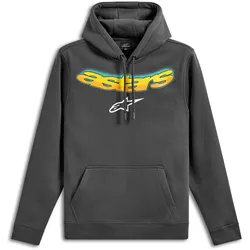Alpinestars Ellipsoid, Kapuzenpullover - Dunkelgrau/Gelb/Türkis - XS