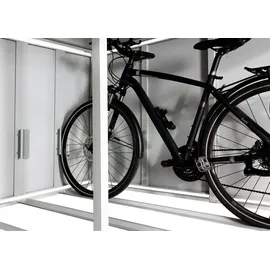 Mendler 4er-Fahrradgarage mit Pflanzkasten Fahrradbox hellgrau